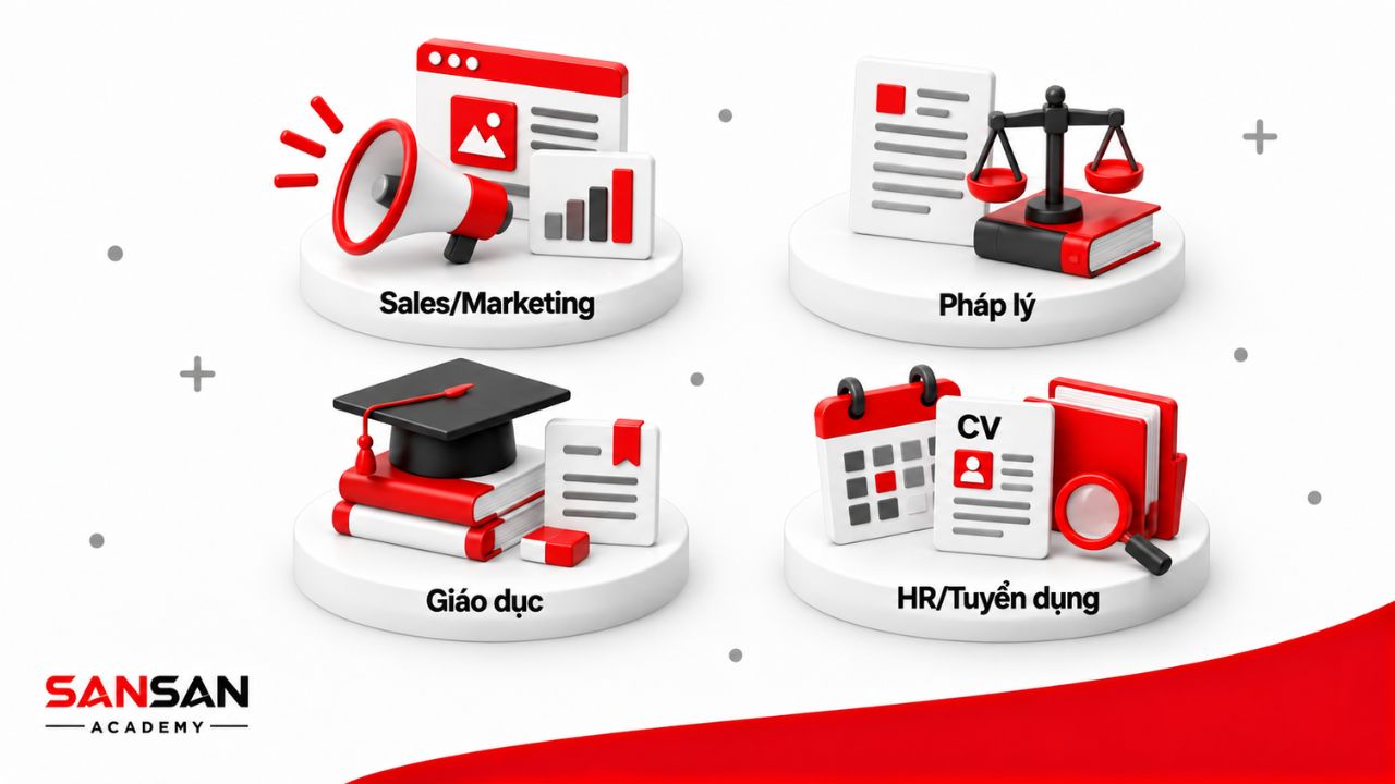 Associate có thể xuất hiện trong Sales và Marketing, HR và tuyển dụng, pháp lý hoặc giáo dục với phạm vi công việc khác nhau.