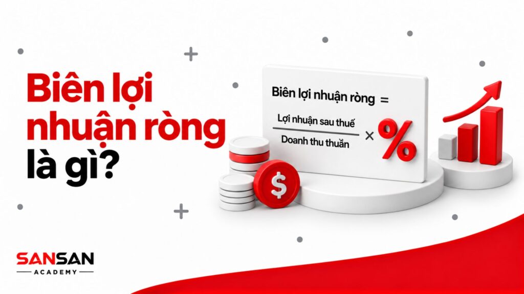 Biên lợi nhuận ròng thể hiện tỷ lệ lợi nhuận sau thuế trên doanh thu thuần qua công thức phân tích tài chính.