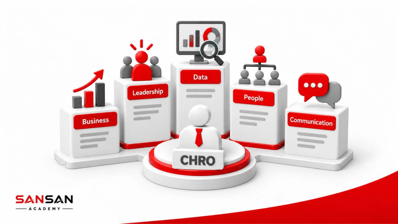 Năng lực CHRO gồm hiểu kinh doanh lãnh đạo dữ liệu con người và giao tiếp