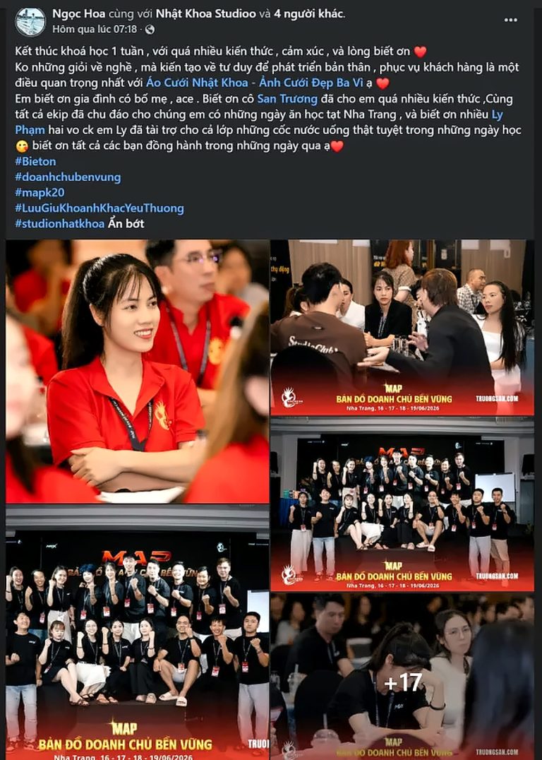 Bài chia sẻ trên Facebook của Ngọc Hoa sau khóa MAP CAMP mùa 20