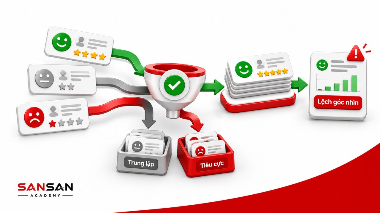 Chỉ giữ feedback tích cực tạo bức tranh khách hàng bị lệch