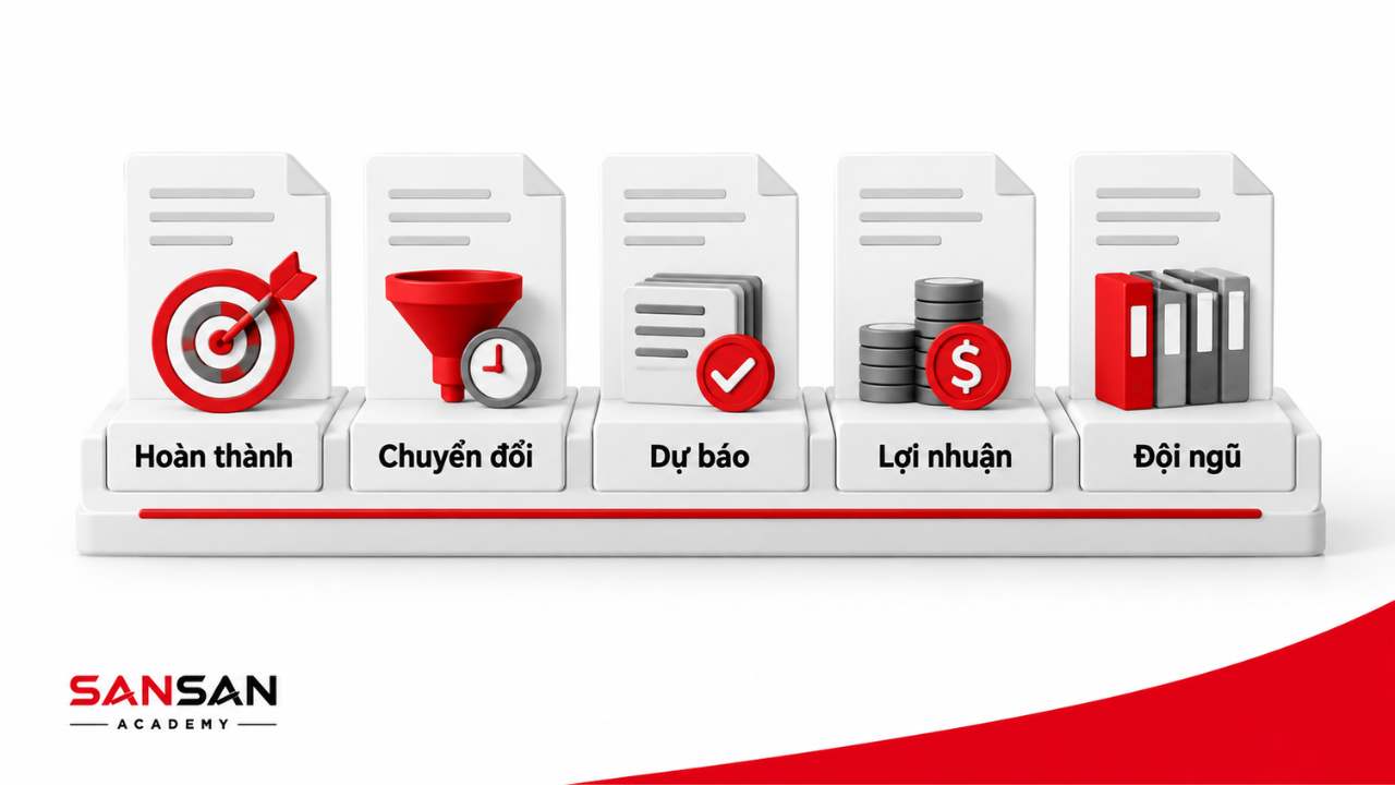 Năm nhóm chỉ tiêu đánh giá hiệu quả Sales Manager