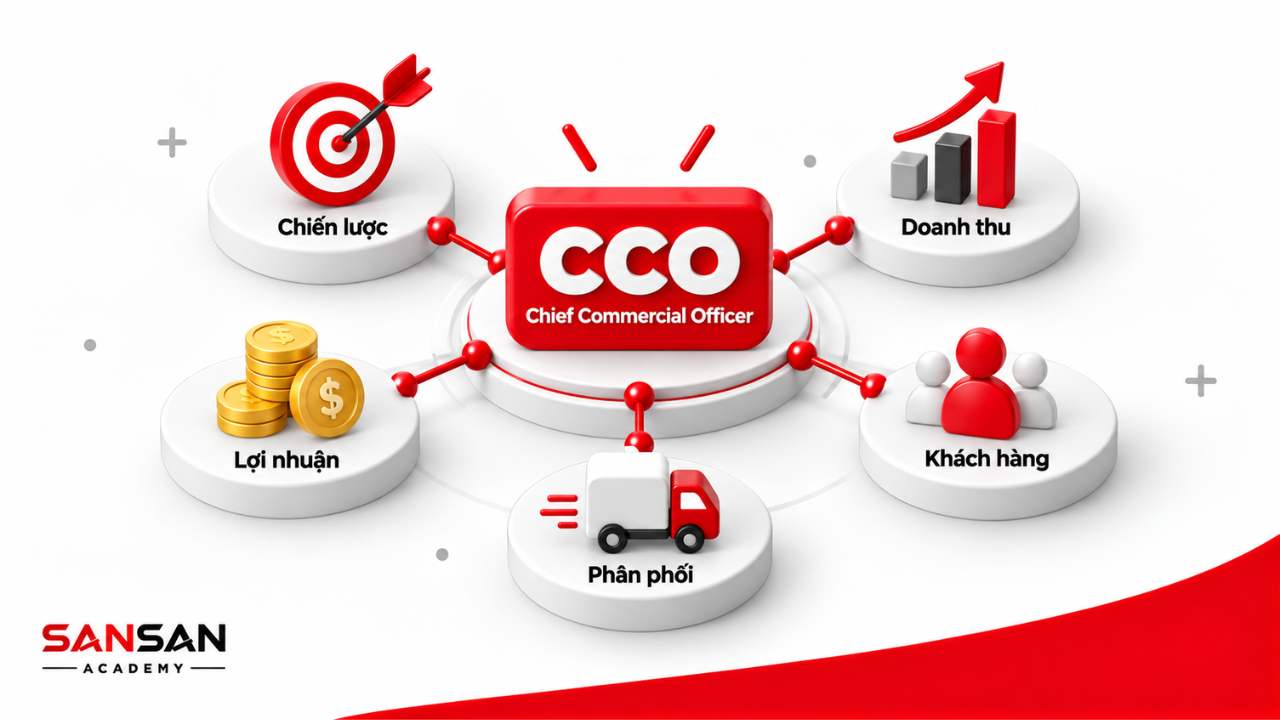 CCO quản trị chiến lược, doanh thu, lợi nhuận, khách hàng và phân phối