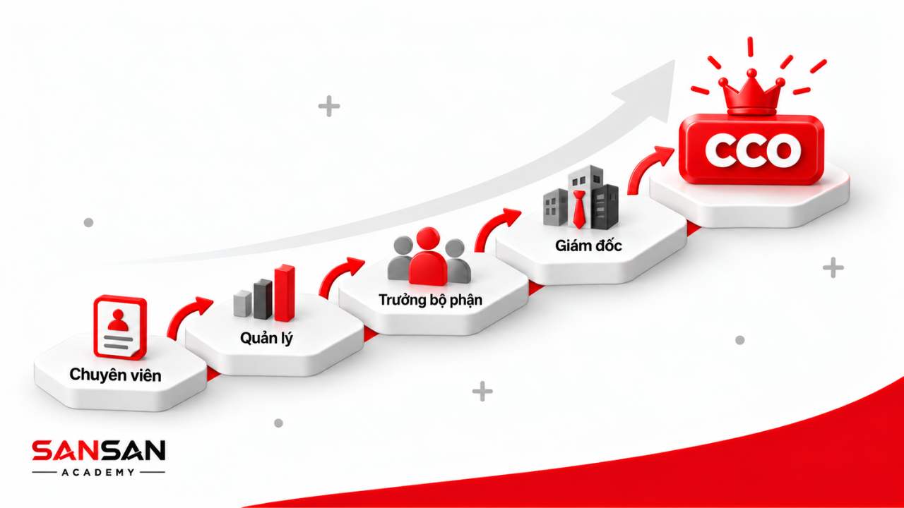 Lộ trình nghề nghiệp từ chuyên viên, quản lý, trưởng bộ phận, giám đốc đến CCO
