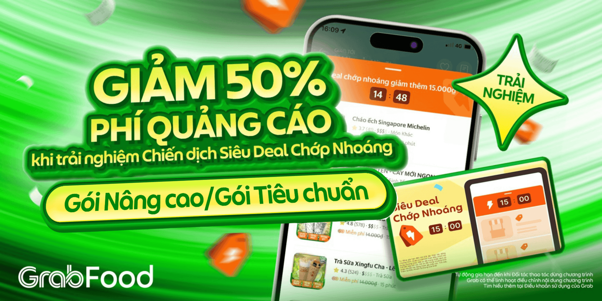 Grab triển khai Mobile Marketing qua ứng dụng với chương trình ưu đãi GrabFood, mã giảm giá và các chiến dịch khuyến mãi trên thiết bị di động.