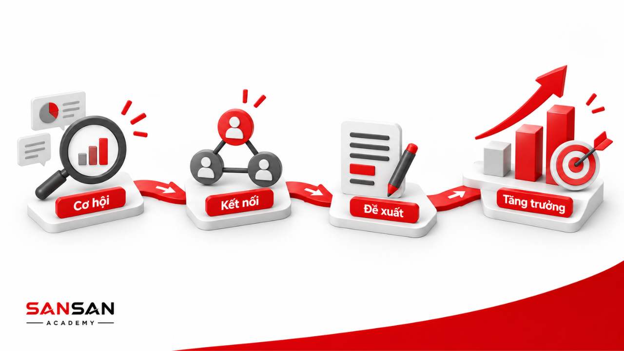 Business Development chuyển cơ hội qua kết nối và đề xuất thành tăng trưởng doanh nghiệp