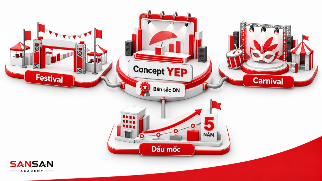 Ba hướng concept YEP gồm Festival, Carnival và dấu mốc doanh nghiệp