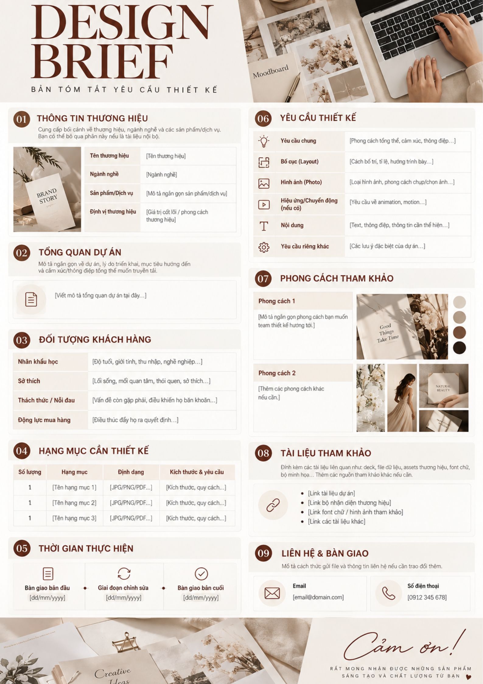Mẫu Design Brief.