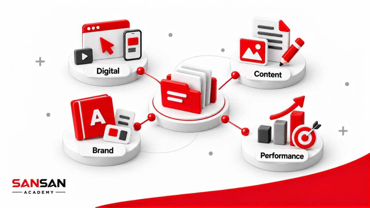Các vị trí Marketing phổ biến gồm Digital Marketing, Content Marketing, Brand Marketing và Performance Marketing