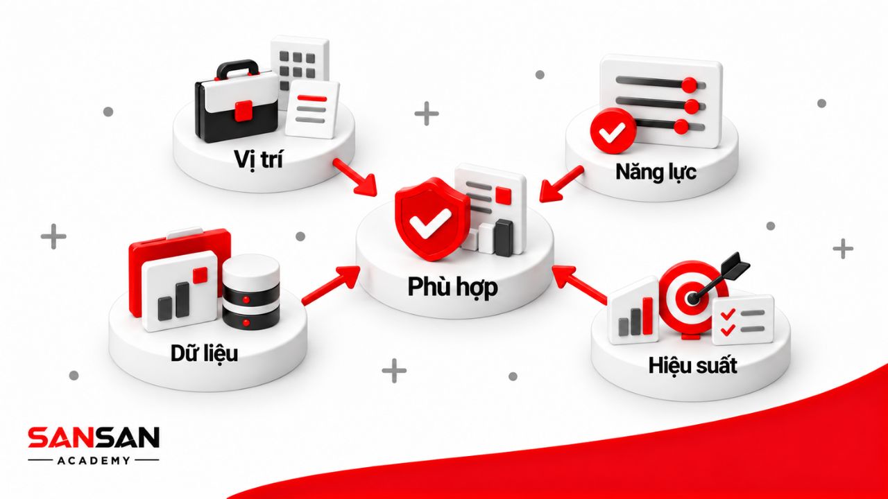 Doanh nghiệp phù hợp với lương 3P cần cơ cấu vị trí rõ, khung năng lực đủ tin cậy, dữ liệu hiệu suất ổn định và khả năng xử lý ngoại lệ.
