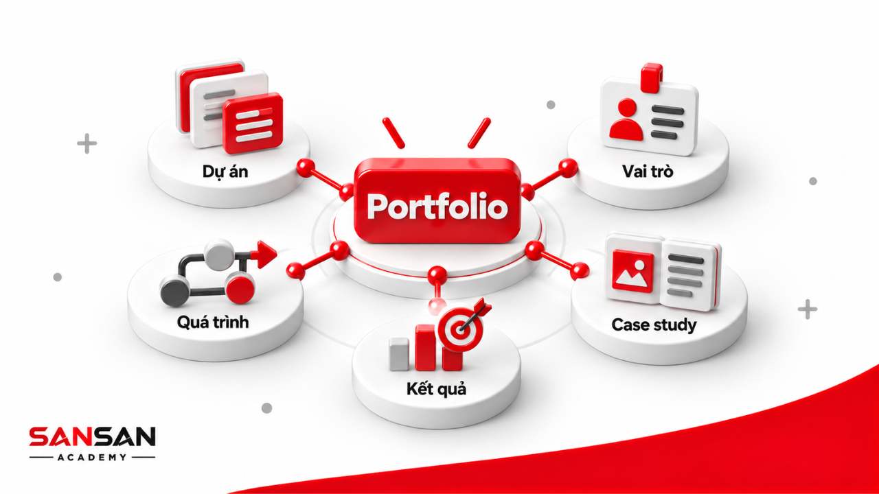Portfolio Art Director trình bày dự án, vai trò, quá trình, case study và kết quả