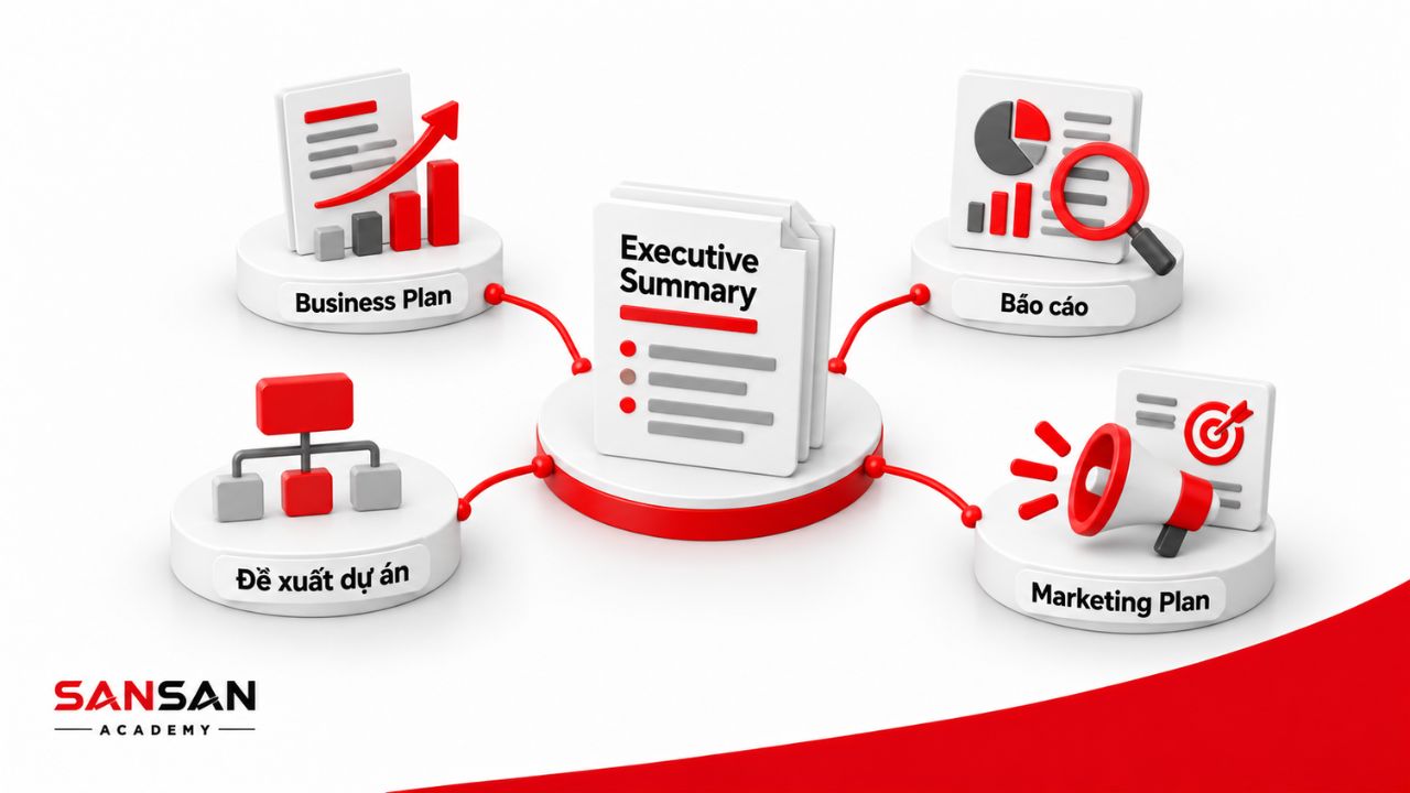 Executive Summary được điều chỉnh cho Business Plan, báo cáo, đề xuất dự án và Marketing Plan.