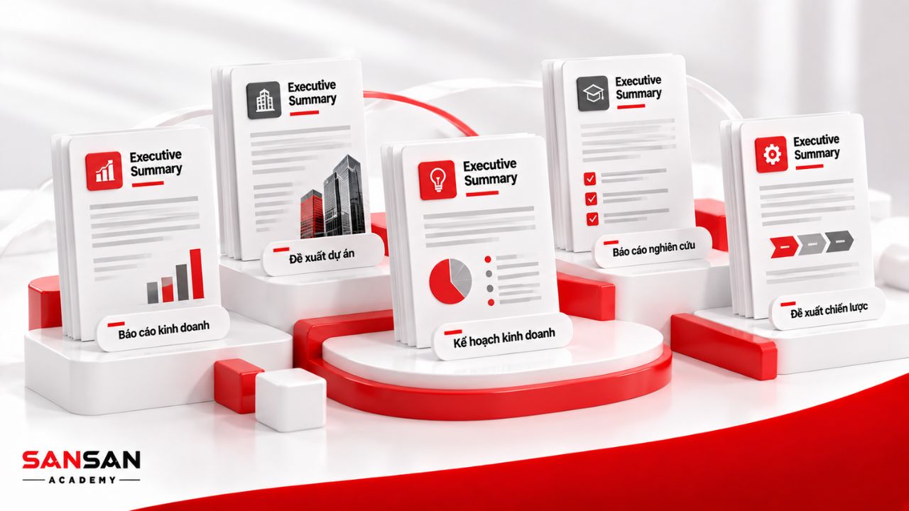 Các mẫu Executive Summary cho báo cáo kinh doanh, dự án, kế hoạch, nghiên cứu và đề xuất chiến lược.