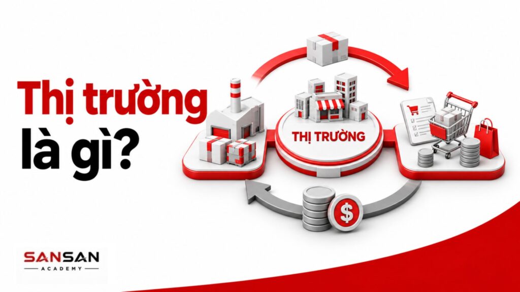 Thị trường kết nối người bán, người mua và hoạt động trao đổi