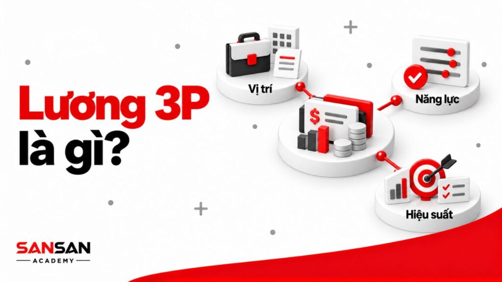 Lương 3P kết hợp giá trị vị trí, năng lực cá nhân và hiệu suất để hình thành căn cứ trả lương trong doanh nghiệp.
