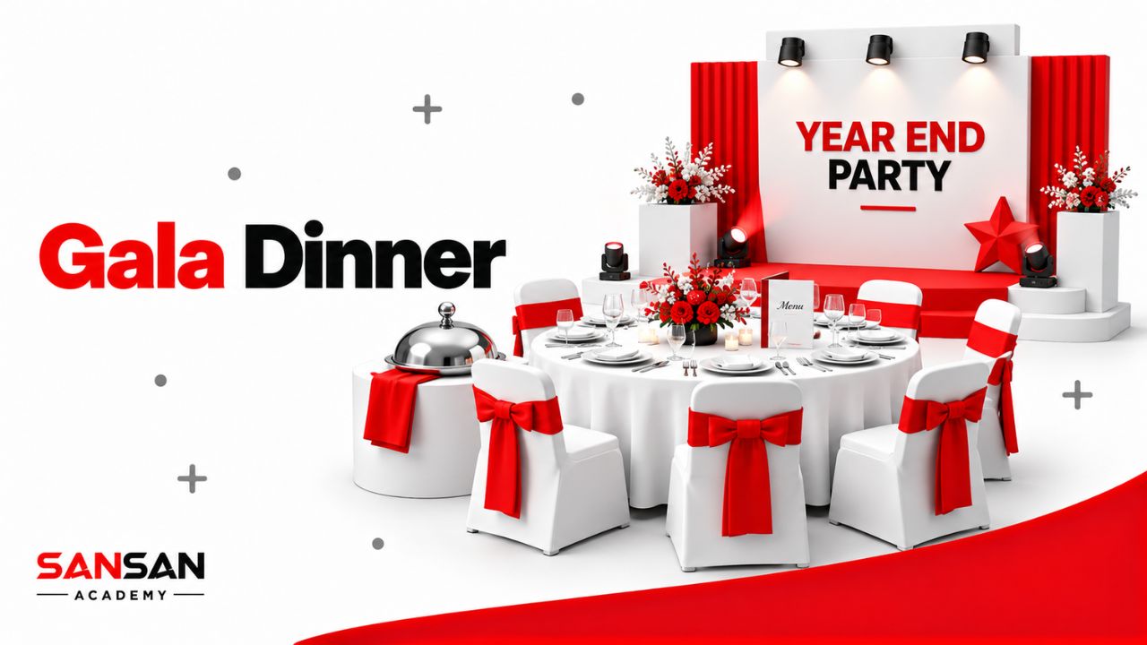 Gala Dinner kết hợp tiệc tối, sân khấu và vinh danh cuối năm.