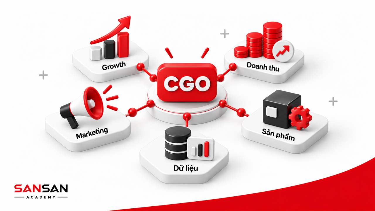 CGO kết nối Growth, doanh thu, sản phẩm, dữ liệu và Marketing
