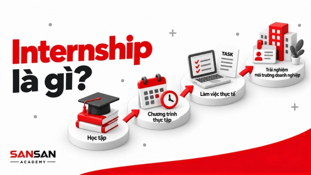 Internship kết nối quá trình học tập với môi trường doanh nghiệp thông qua công việc thực tế, hướng dẫn và đánh giá kết quả