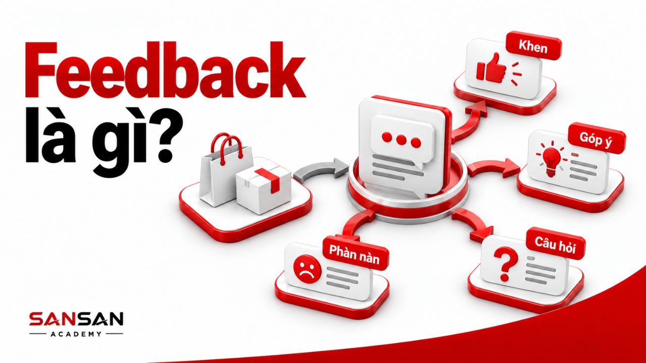 Các dạng feedback gồm khen, góp ý, phàn nàn và câu hỏi