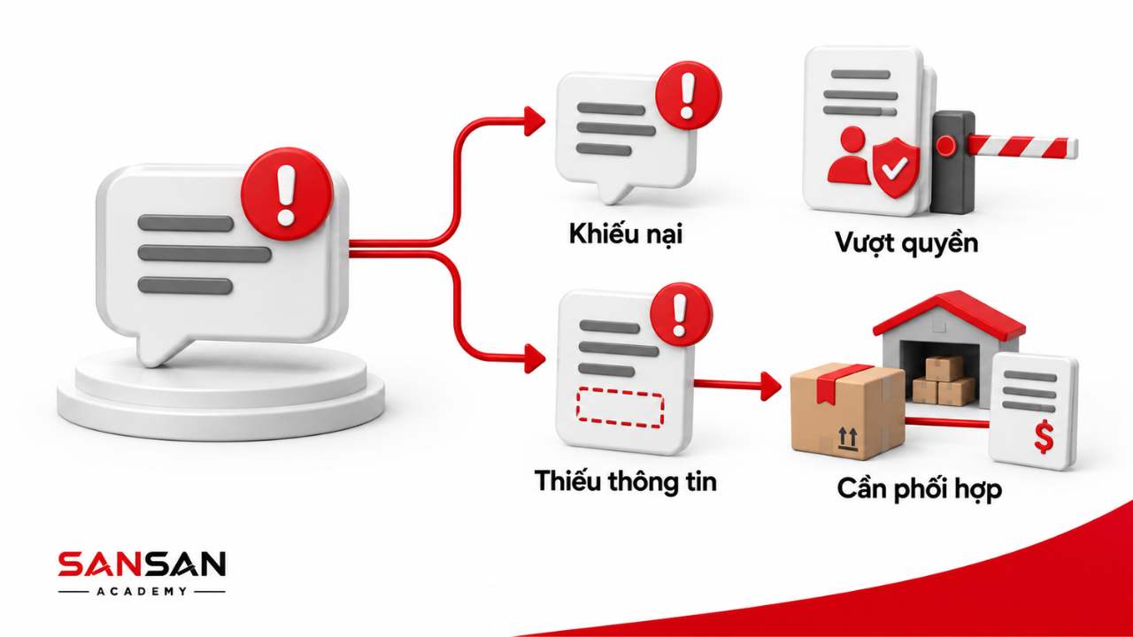 Khiếu nại, yêu cầu vượt quyền, thiếu thông tin và sự cố cần phối hợp