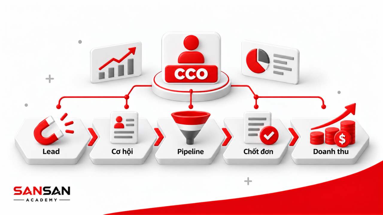 Quy trình bán hàng từ lead, cơ hội, pipeline, chốt đơn đến doanh thu