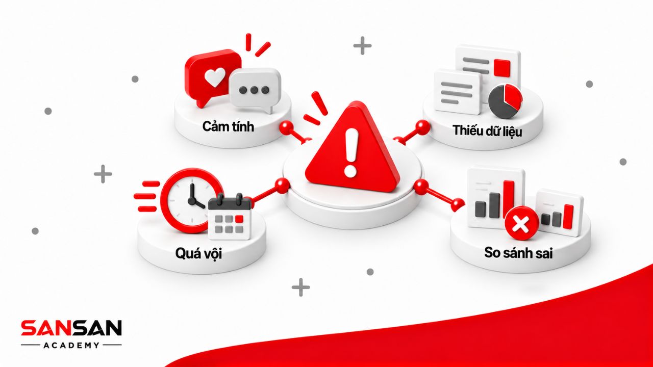Những lỗi khi deal lương gồm phản hồi cảm tính, quyết định quá vội, thiếu dữ liệu và so sánh mức lương sai bối cảnh.