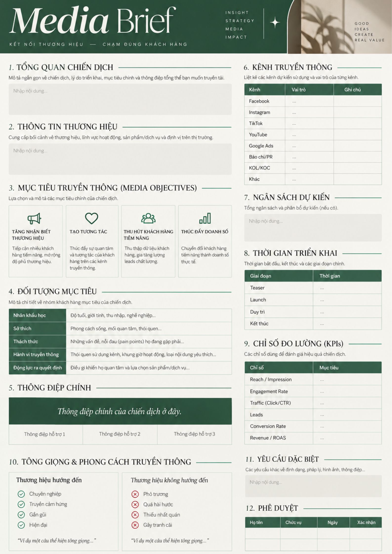 Mẫu Media Brief.