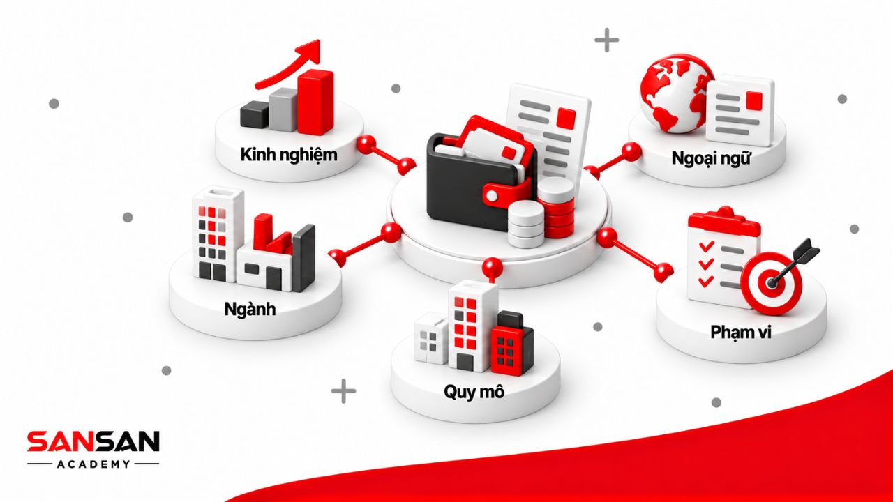Thu nhập trợ lý giám đốc chịu ảnh hưởng bởi kinh nghiệm, ngoại ngữ, ngành nghề, quy mô doanh nghiệp và phạm vi hỗ trợ.
