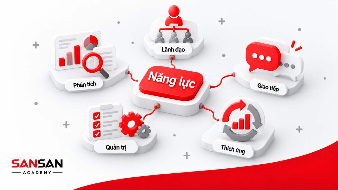 Năng lực cần có của Phó giám đốc gồm phân tích, lãnh đạo, giao tiếp, quản trị và khả năng thích ứng
