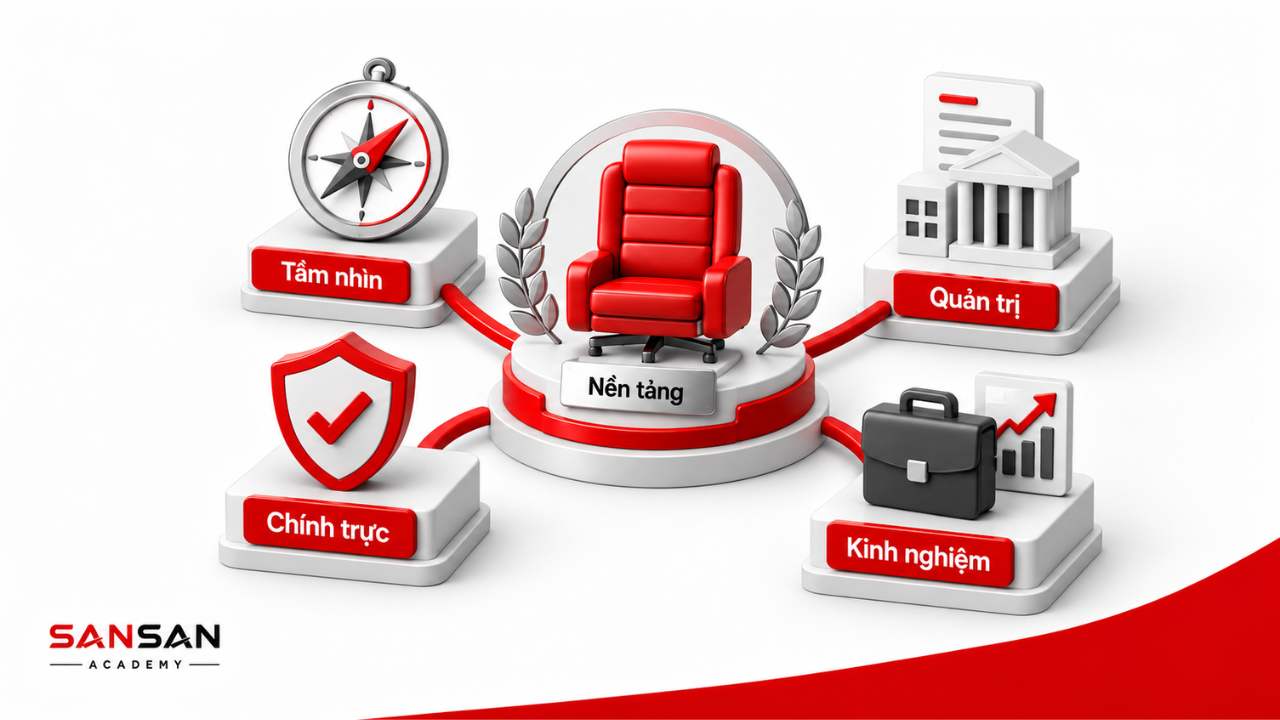 Nền tảng của Chairman gồm tầm nhìn quản trị kinh nghiệm và sự chính trực