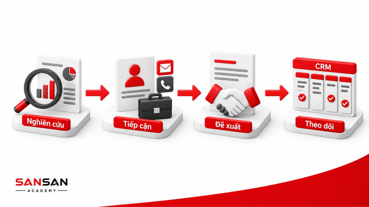 Công việc Business Development từ nghiên cứu tiếp cận xây đề xuất đến theo dõi cơ hội