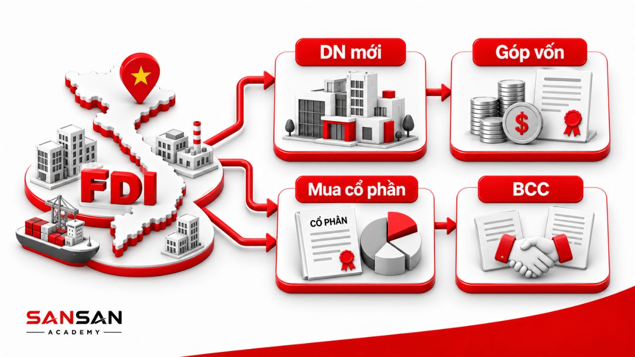 Bốn hình thức đầu tư nước ngoài phổ biến tại Việt Nam