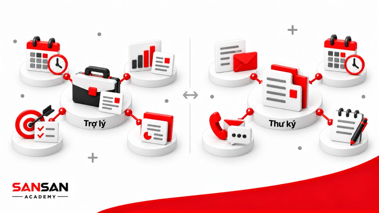 Trợ lý giám đốc thiên về điều phối, phân tích và theo dõi công việc, trong khi thư ký tập trung nhiều hơn vào lịch trình, hồ sơ và nghiệp vụ hành chính.