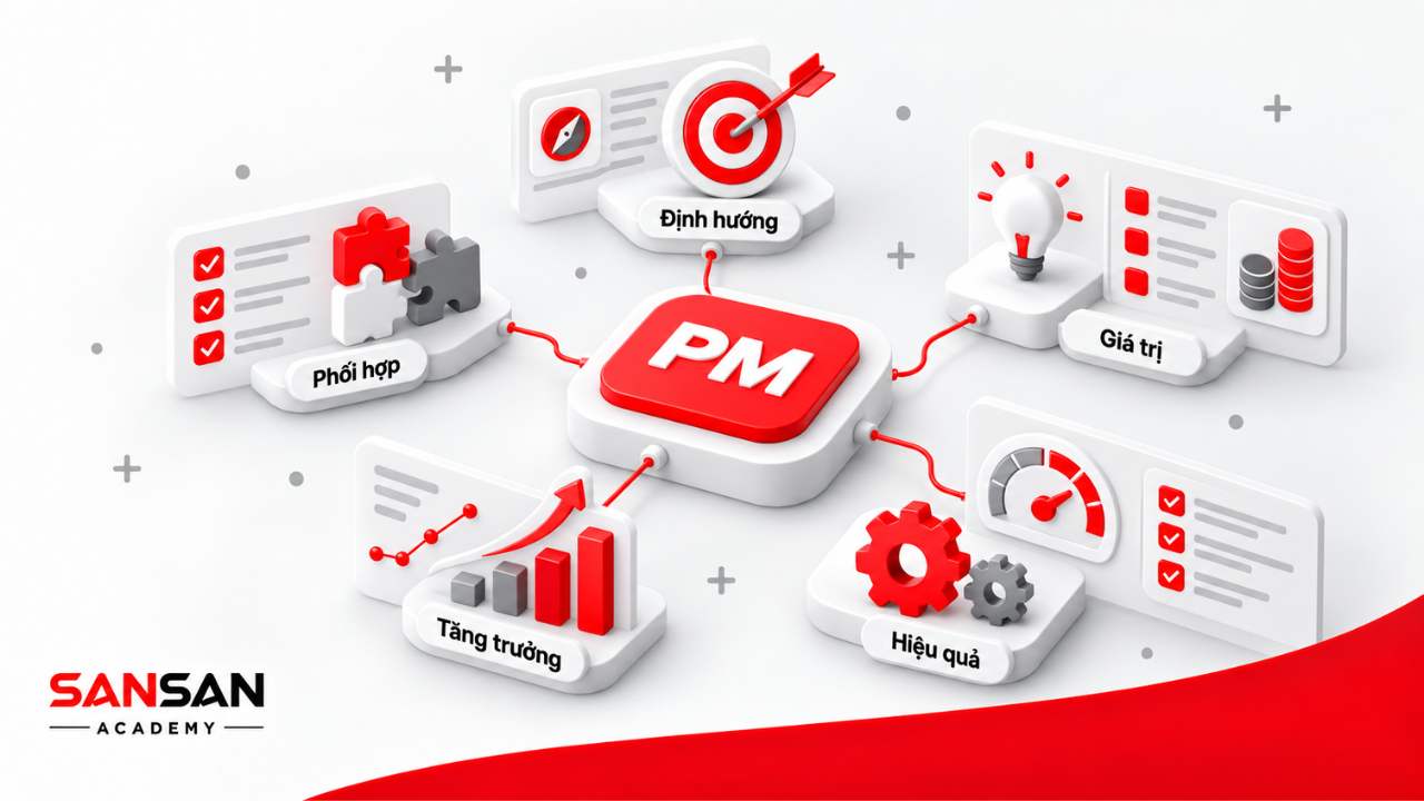 Vai trò của Product Manager trong việc định hướng sản phẩm, tạo giá trị, nâng cao hiệu quả và thúc đẩy tăng trưởng