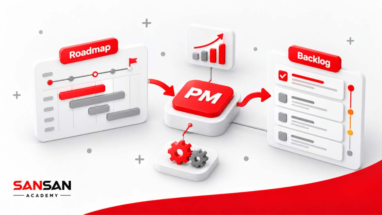 Product Manager kết nối Product Roadmap với Product Backlog để định hướng và triển khai công việc sản phẩm