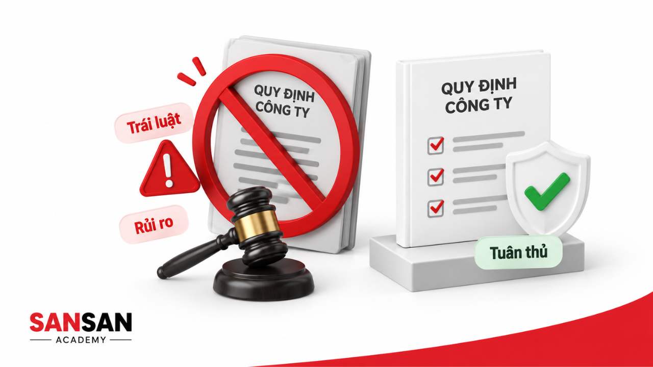 Rủi ro khi nội quy công ty chứa quy định trái pháp luật