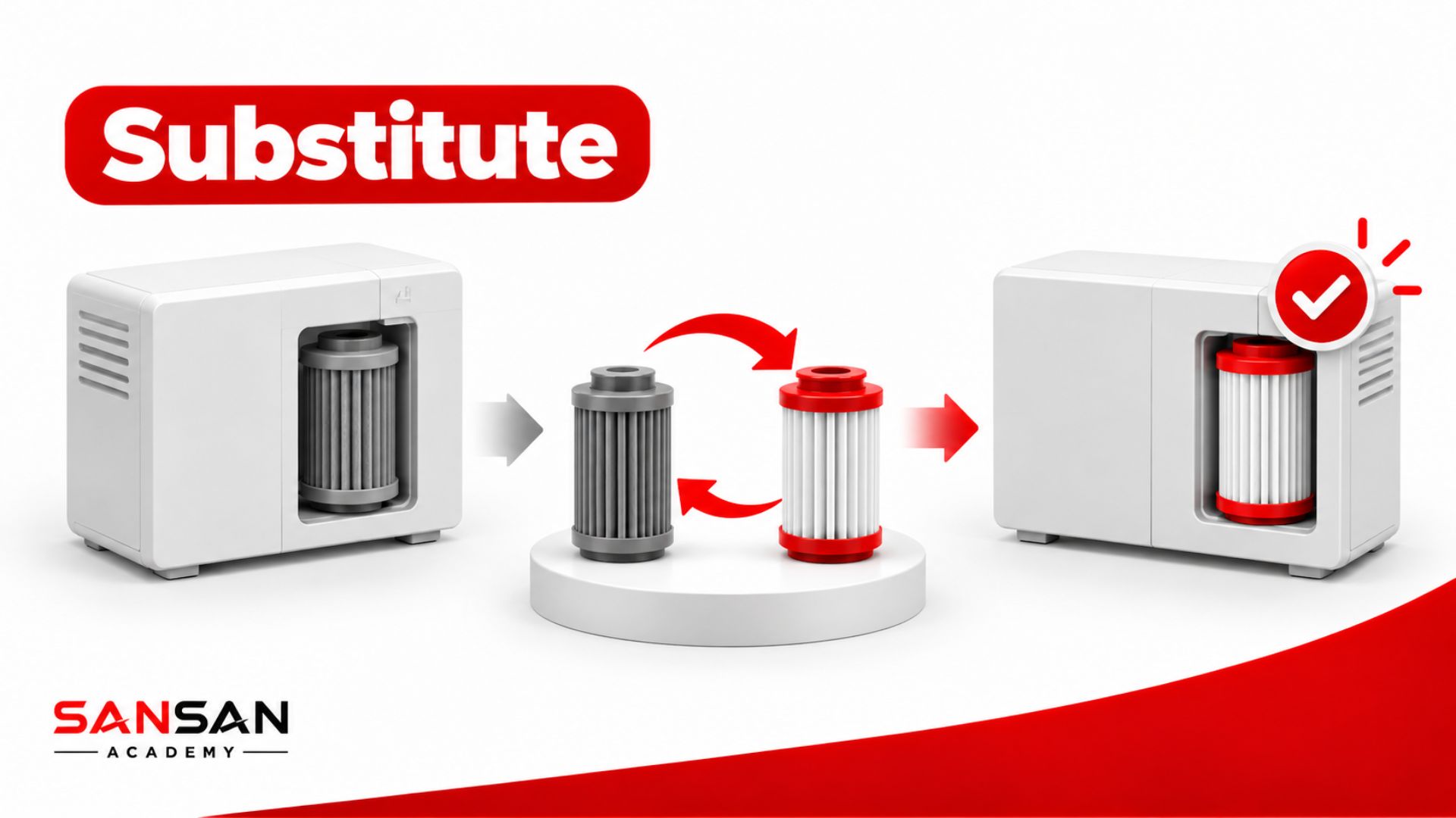 Kỹ thuật Substitute trong SCAMPER minh họa việc thay thế một thành phần hiện tại bằng thành phần khác phù hợp hơn.