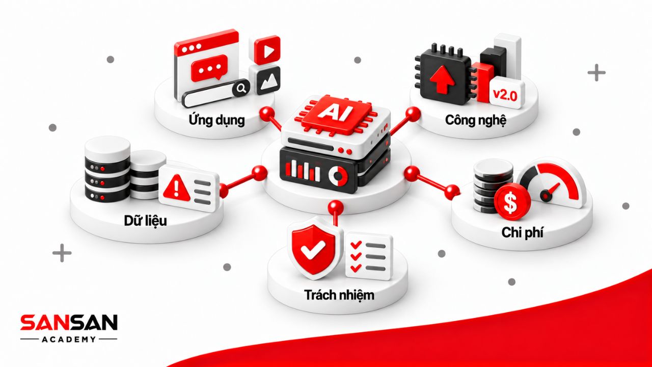 Nghề AI gắn với ứng dụng, công nghệ, dữ liệu, chi phí và trách nhiệm trong quá trình vận hành hệ thống.