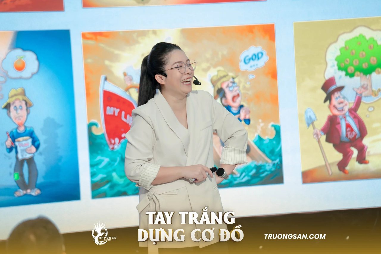 Người dẫn dắt Tay Trắng Dựng Cơ Đồ cười bên bức tranh hoạt hình