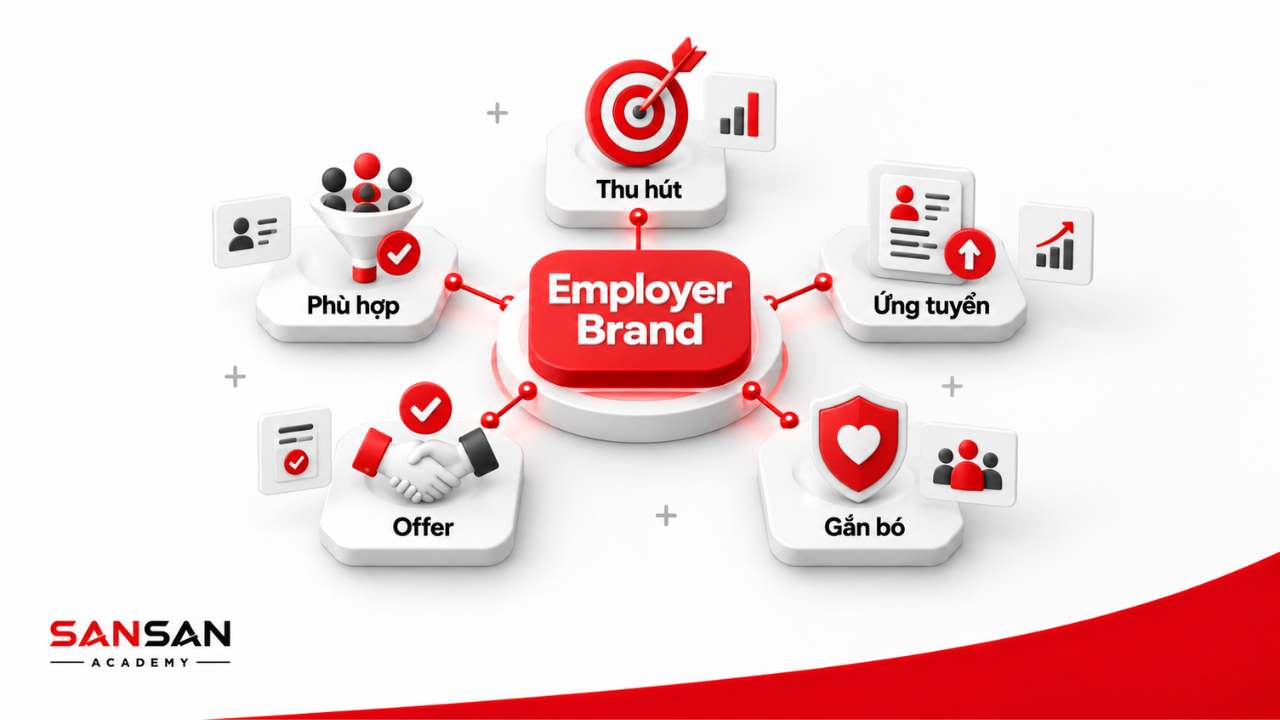 Employer Branding hỗ trợ thu hút ứng viên phù hợp, tăng ứng tuyển, nhận offer và gắn bó