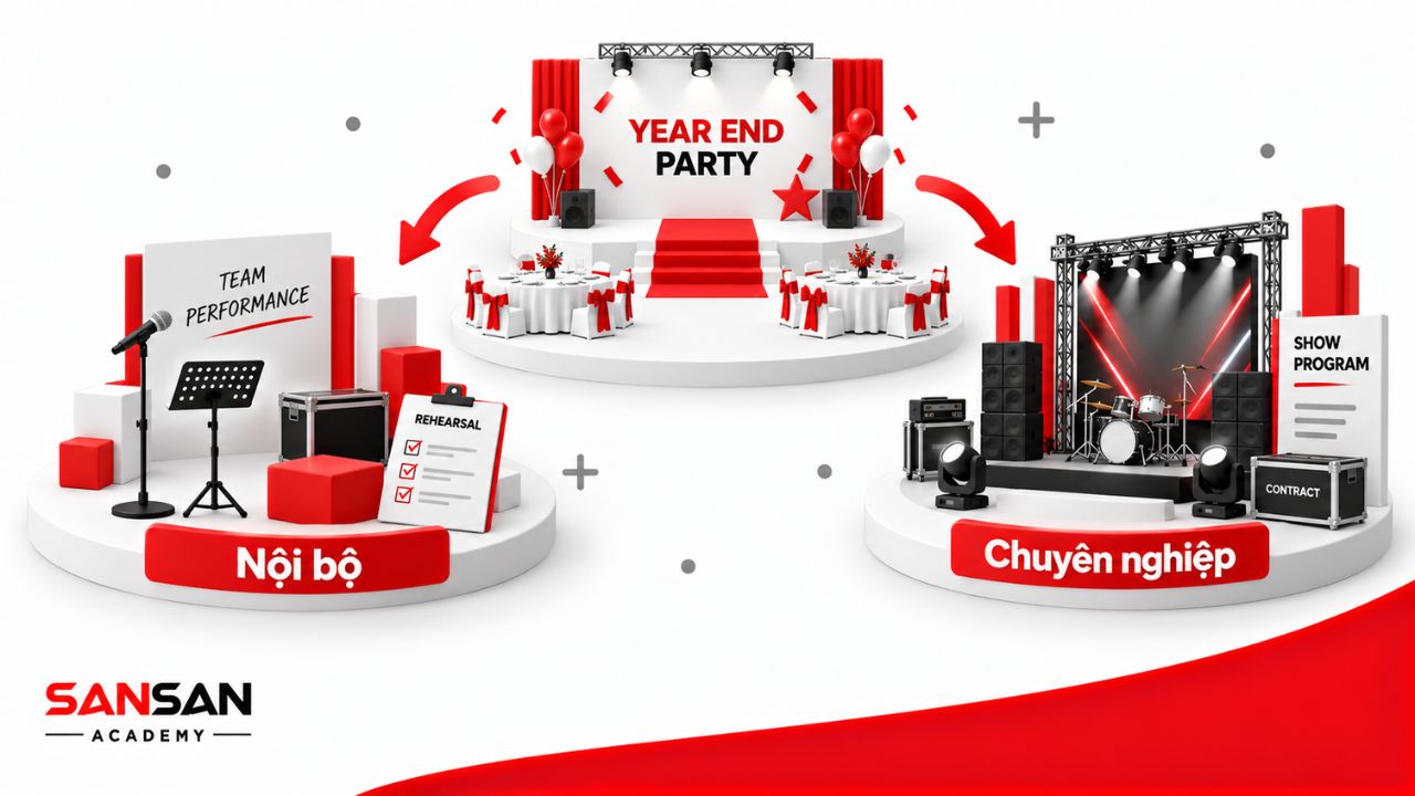 Kết hợp tiết mục nội bộ với biểu diễn chuyên nghiệp trong YEP