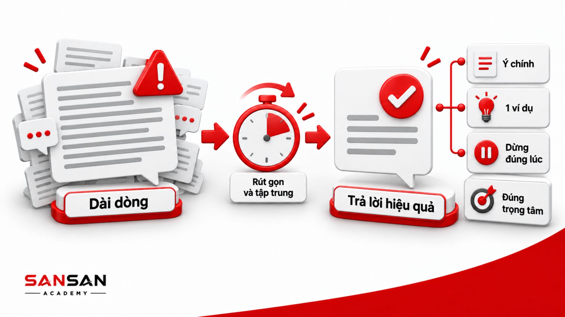 Cách cải thiện câu trả lời phỏng vấn dài dòng