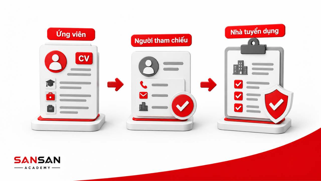 Người tham chiếu kết nối ứng viên với nhà tuyển dụng trong quá trình xác minh hồ sơ