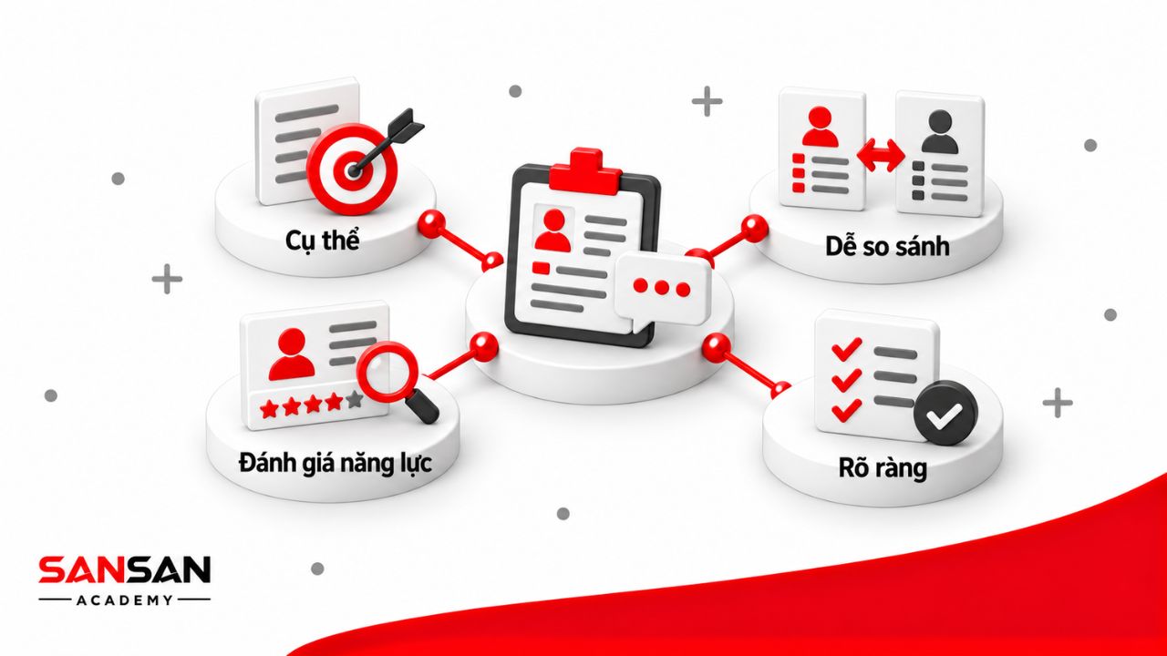 STAR giúp câu trả lời cụ thể, dễ đánh giá năng lực, rõ ràng và thuận tiện hơn khi so sánh ứng viên.