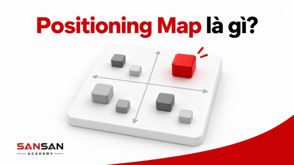 Bản đồ định vị Positioning Map với thương hiệu nổi bật giữa các đối thủ cạnh tranh