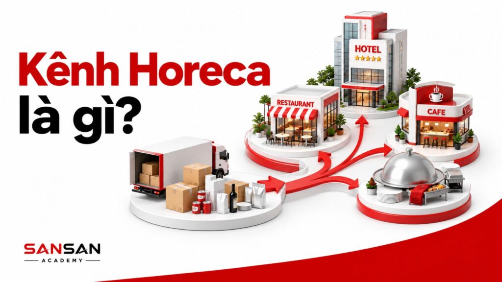Kênh Horeca gồm các nhóm Hotel, Restaurant, Cafe và Catering, nơi sản phẩm được phân phối để phục vụ hoạt động ăn uống và lưu trú.