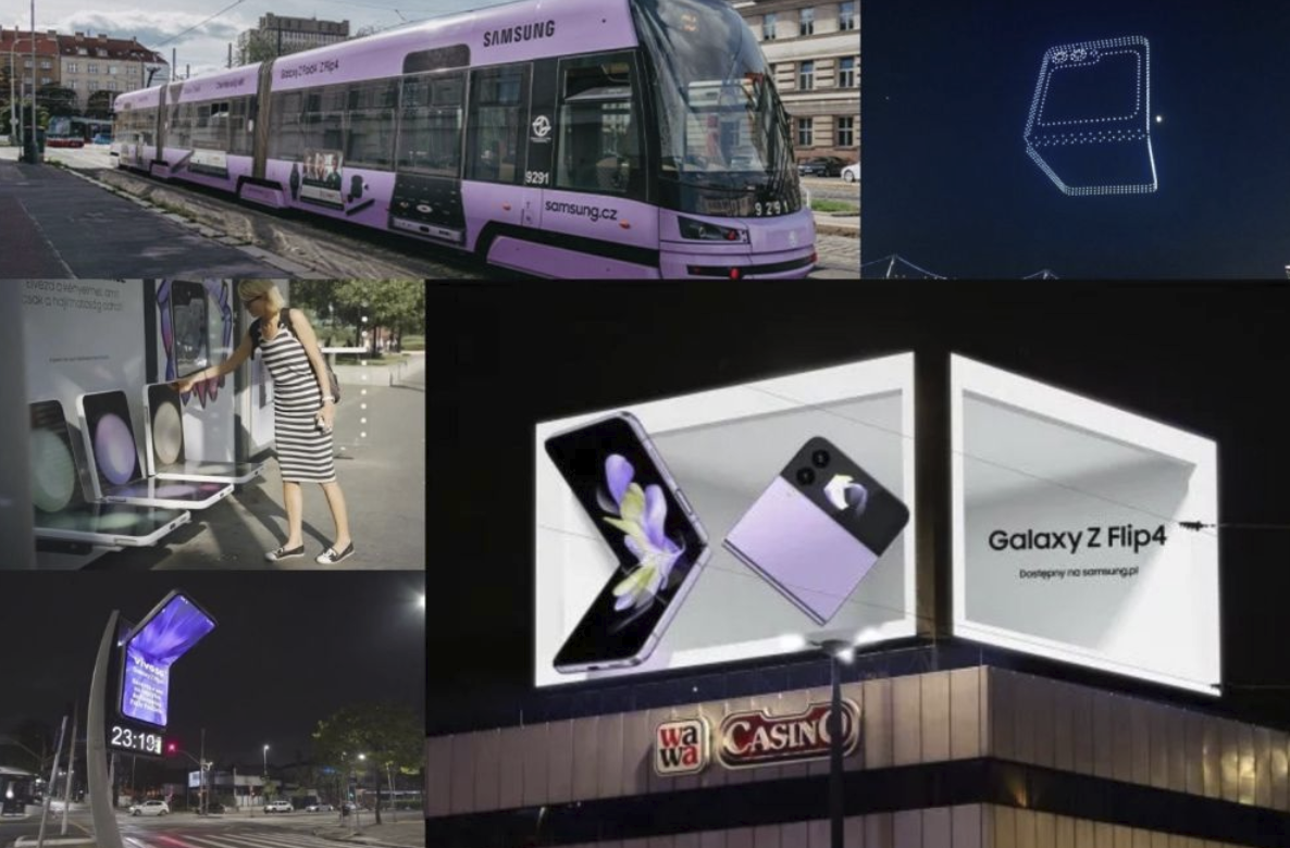 Chiến dịch OOH của Samsung với quảng cáo trên phương tiện công cộng, màn hình ngoài trời và biển quảng cáo kỹ thuật số