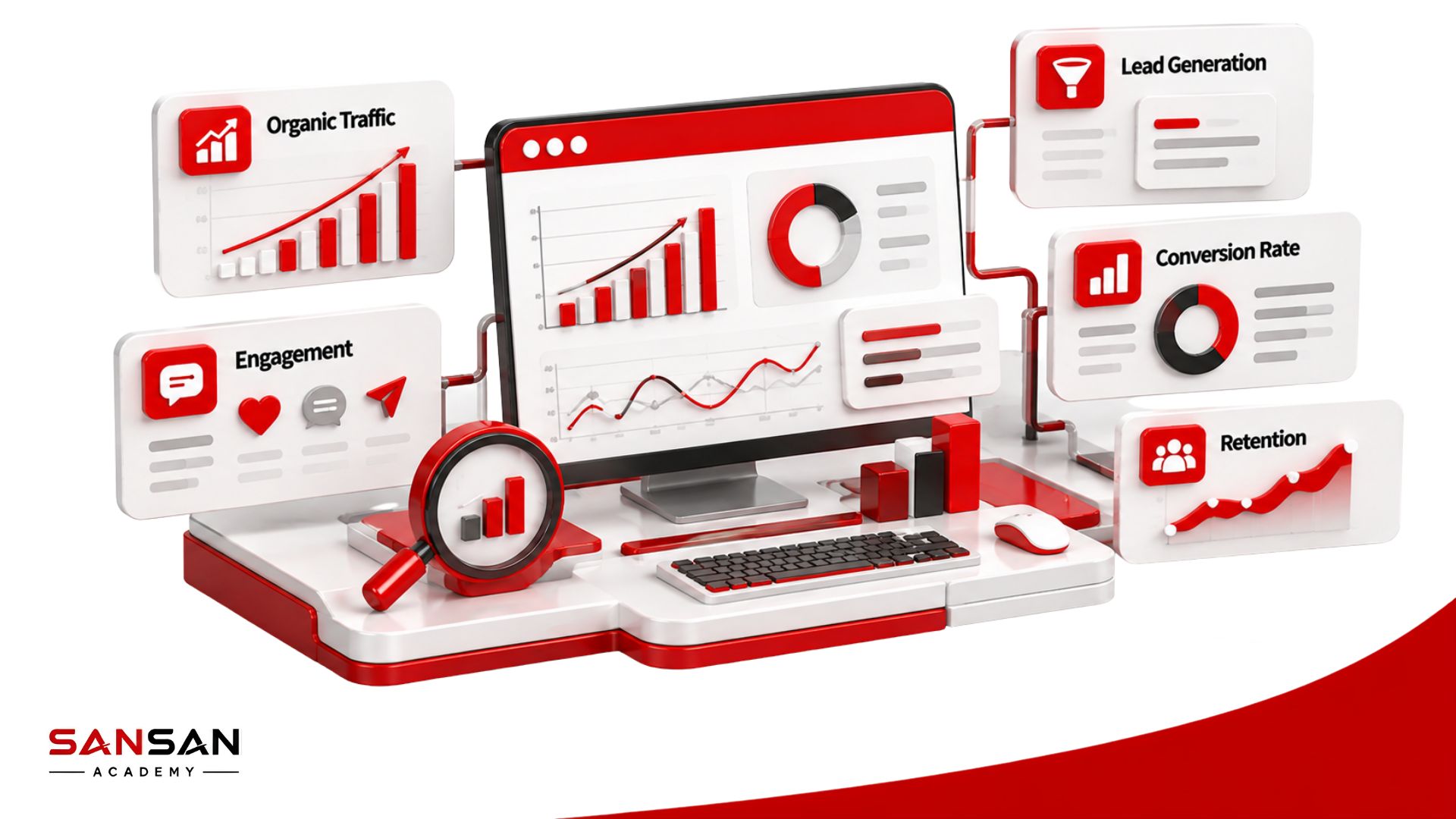 Các chỉ số đo lường hiệu quả Owned Media gồm Organic Traffic, Engagement, Lead Generation, Conversion Rate và Retention