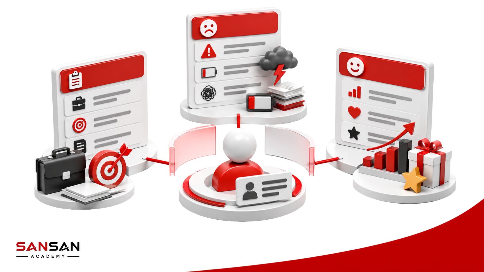 Customer Profile mô tả công việc cần hoàn thành, nỗi đau, vấn đề và kết quả mong muốn của khách hàng