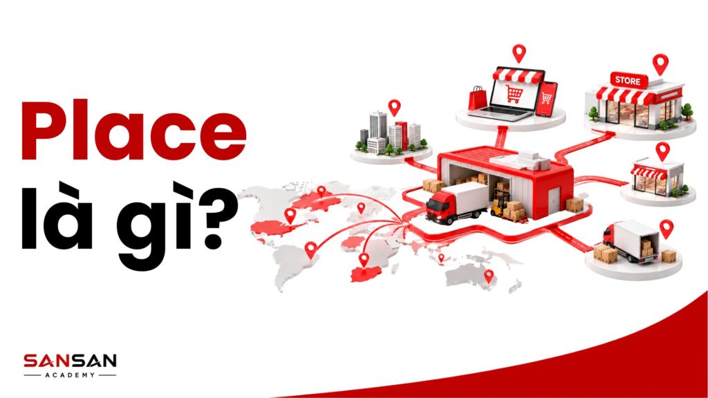 Phân phối Place trong Marketing với hệ thống điểm bán, kênh trực tuyến, kho vận và mạng lưới đưa sản phẩm đến khách hàng
